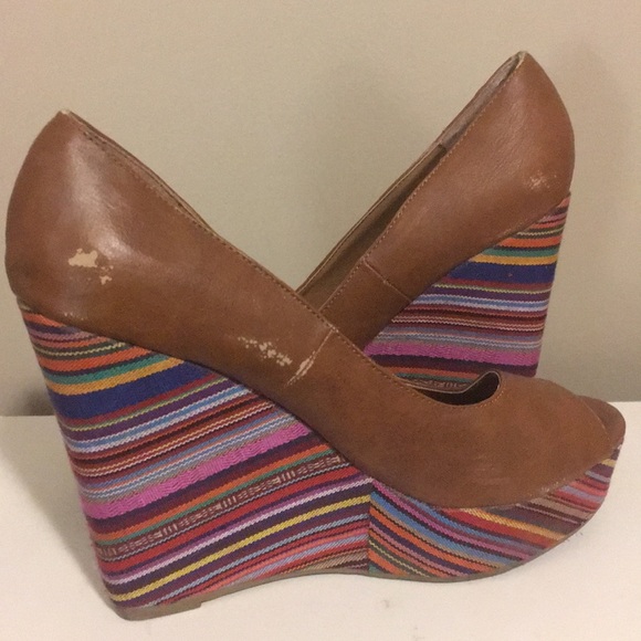 Colourful wedge platform heels - Picture 3 of 3